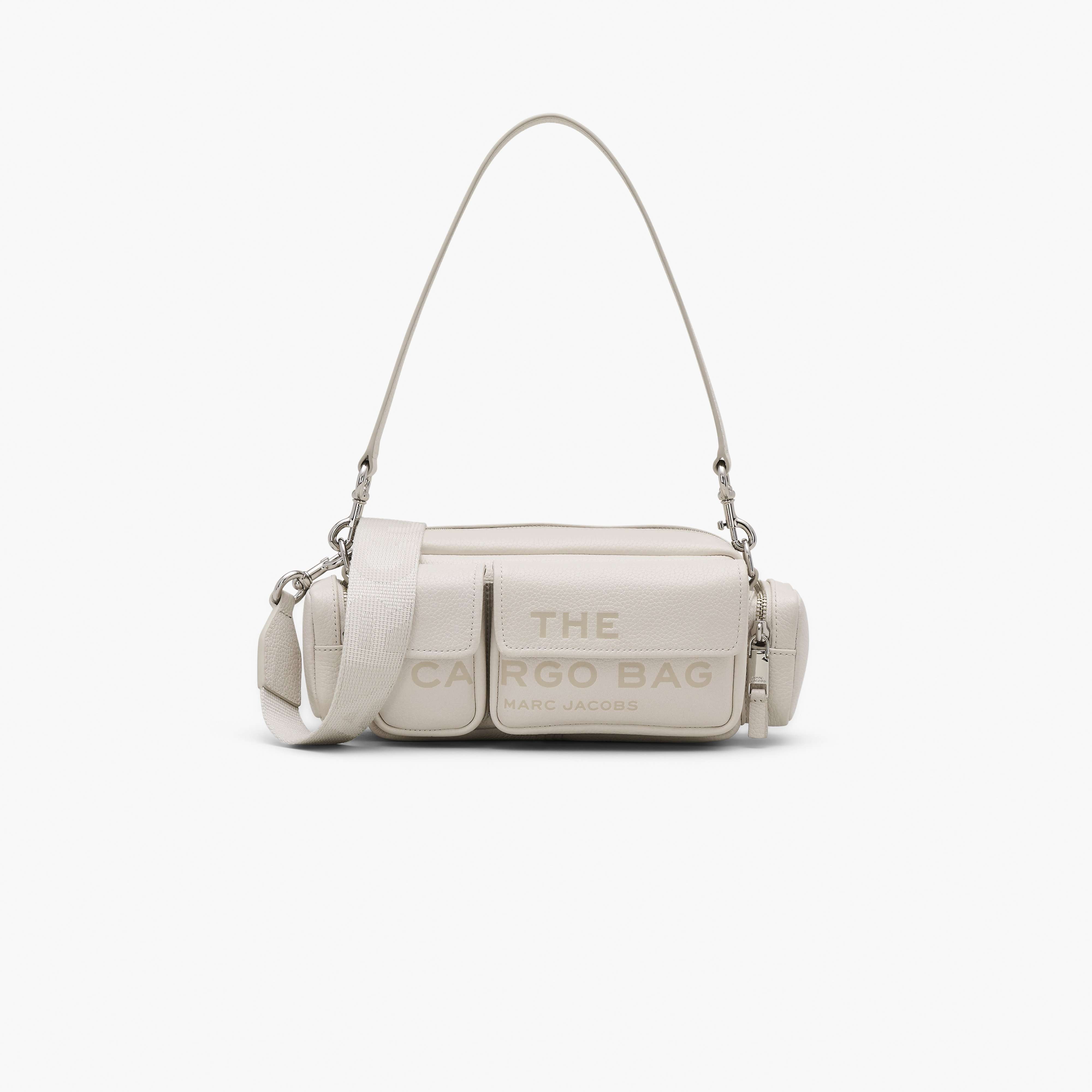 The Leather Cargo Bag in Cotton/Silver
